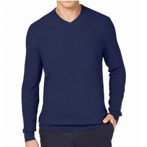 Tasso Elba V Neck Supima Table Sweater New